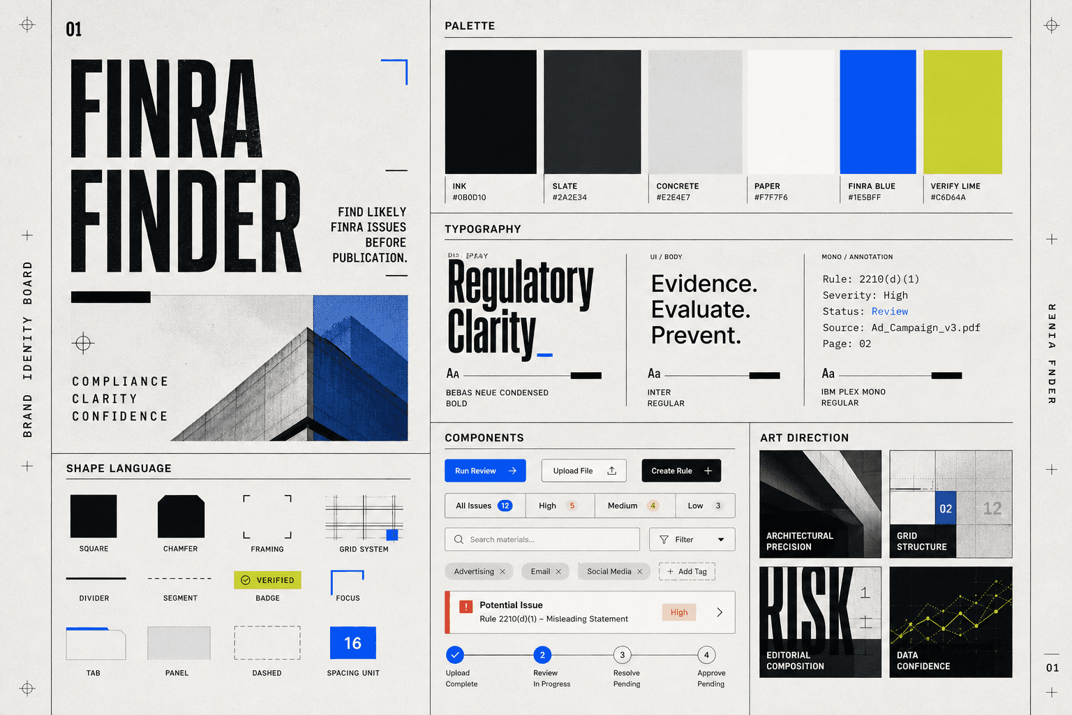 Architectural texture from the Finra finder brand direction